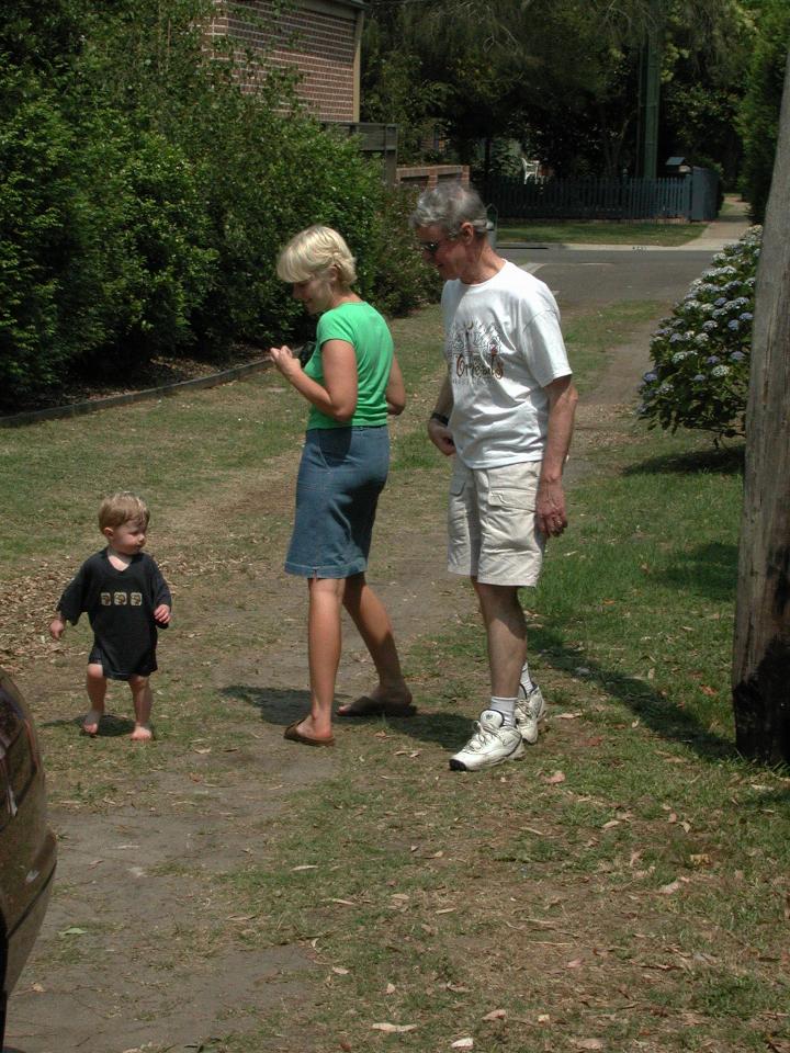 3 generations: Peter, Michelle and Jake at Woronora home of Cameron and Michelle