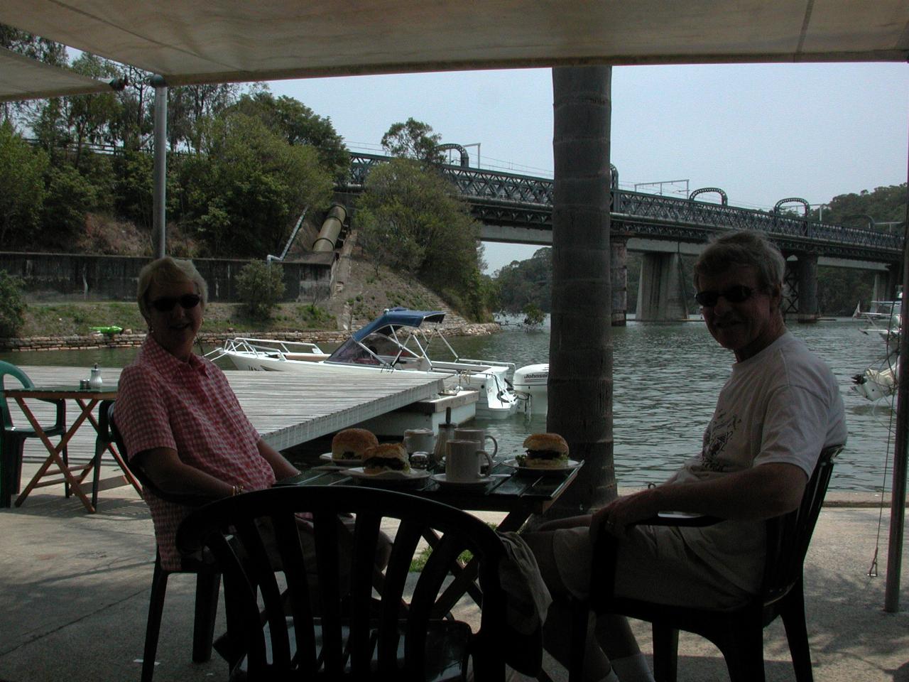 Yvonne and Peter at Como Marina for lunch