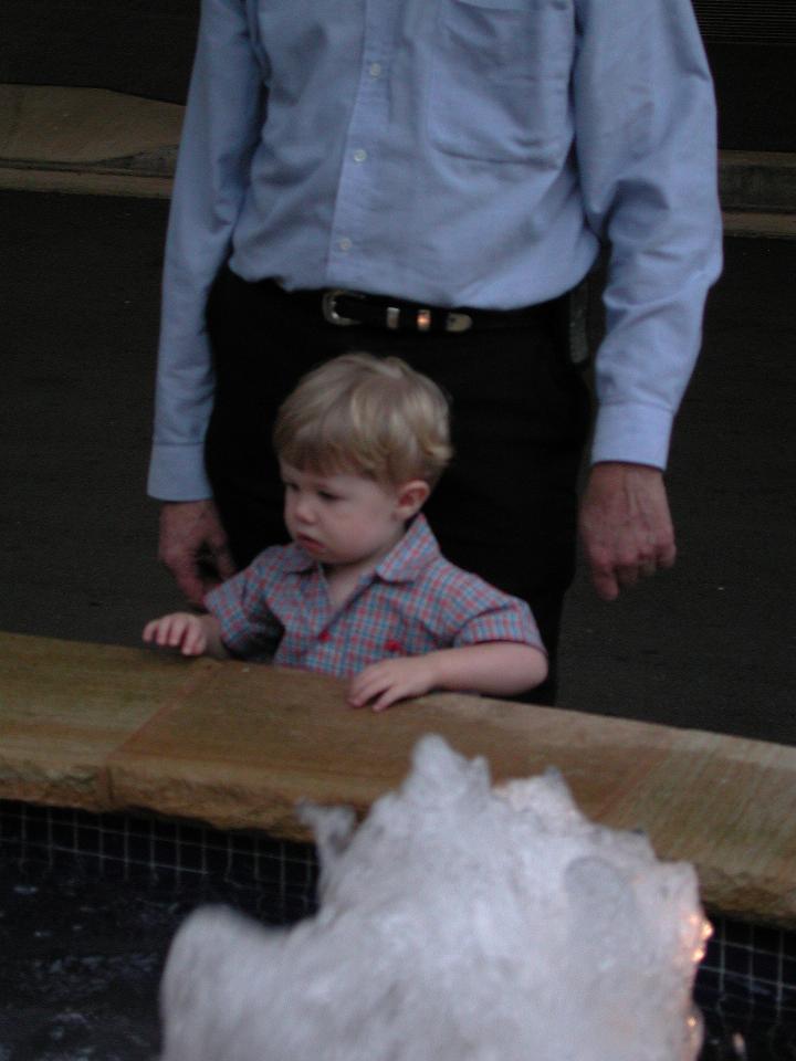 Peter and Jake at Kareela Golf Club fountain