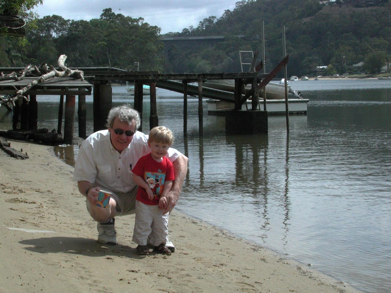 Jake and grand-dad Peter waiting for Santa