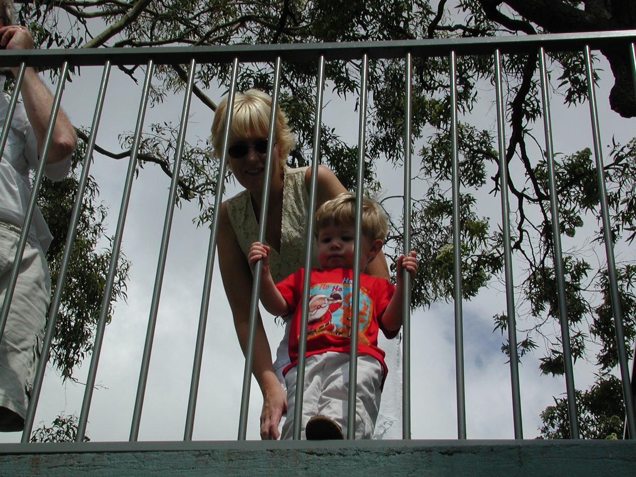 Jake and Michelle on boat shed roof