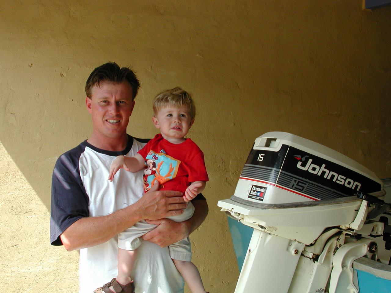 Cameron, proud dad with son Jake