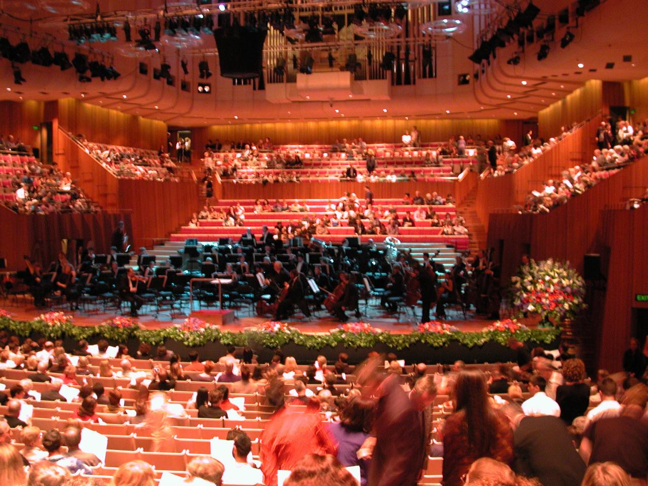 Concert Hall of Sydney Opera House with Opera Australia's orchestra tuning up