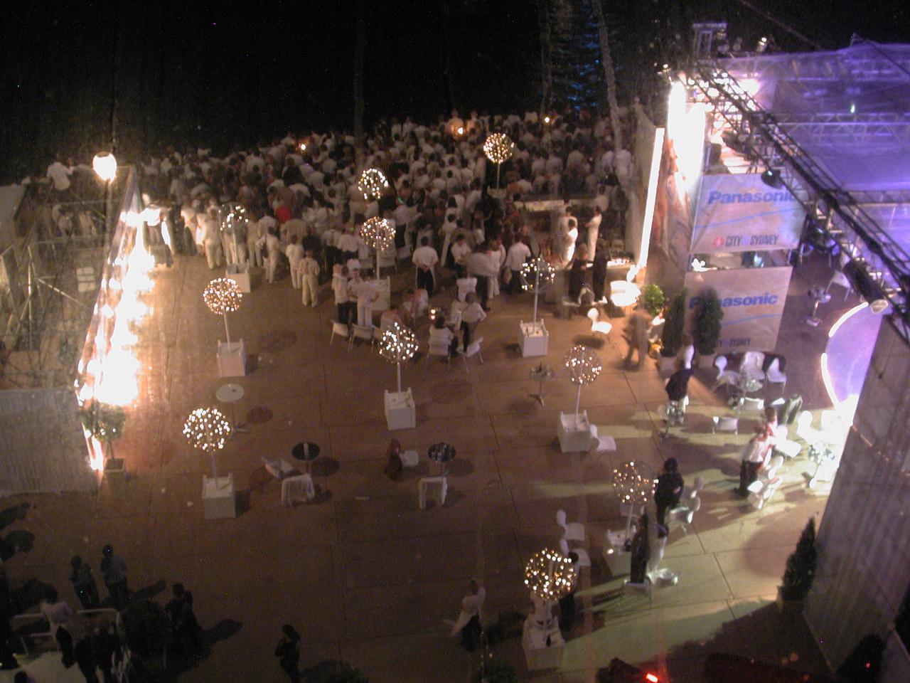 Part of crowd at private reception on Opera House back deck