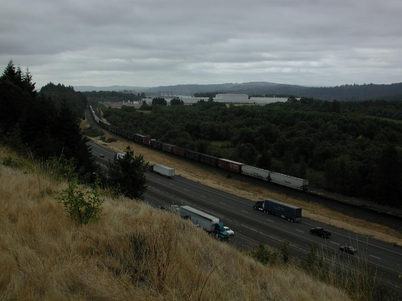 A long train south of Longview, WA