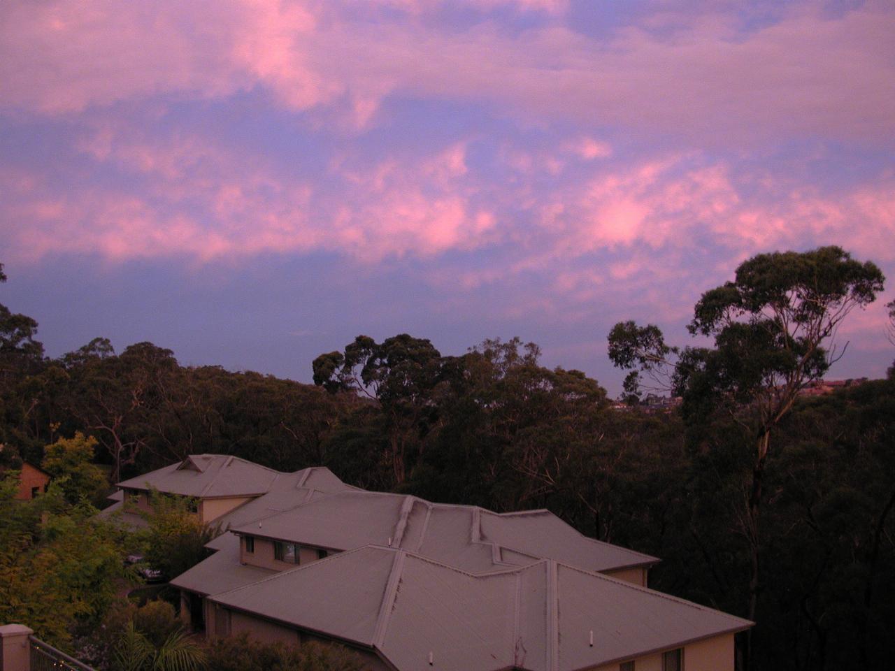 Illawong sunset, from Peter's deck