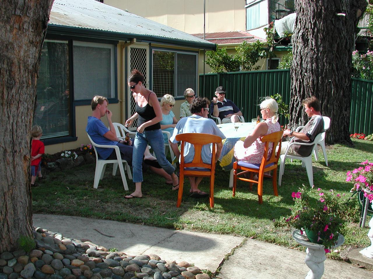 Family dinner at Cameron and Michelle's: Jake, Keiran, Natalie, Michelle, Yvonne, Peter, Cameron, Kelly and Greg