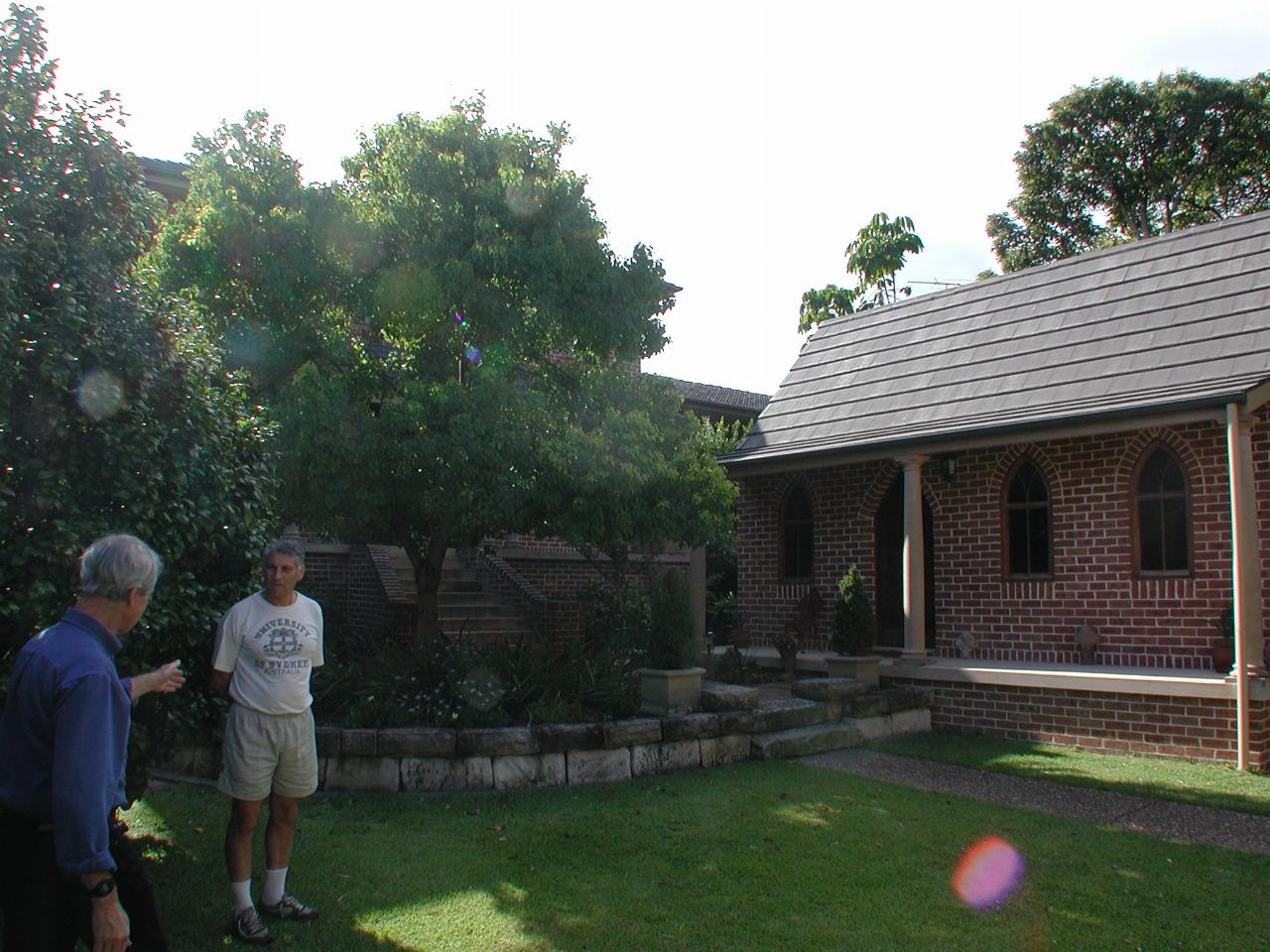 Peter and Len Attard at Len's home next to Cameron and Michelle