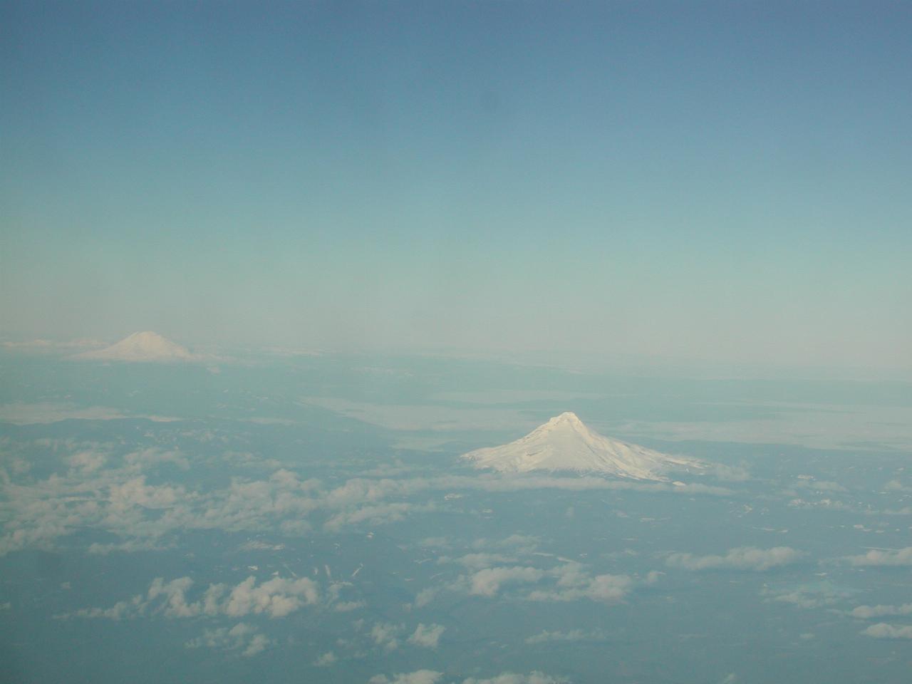 Mt. Adams (WA, left) and Mt. Hood (OR)