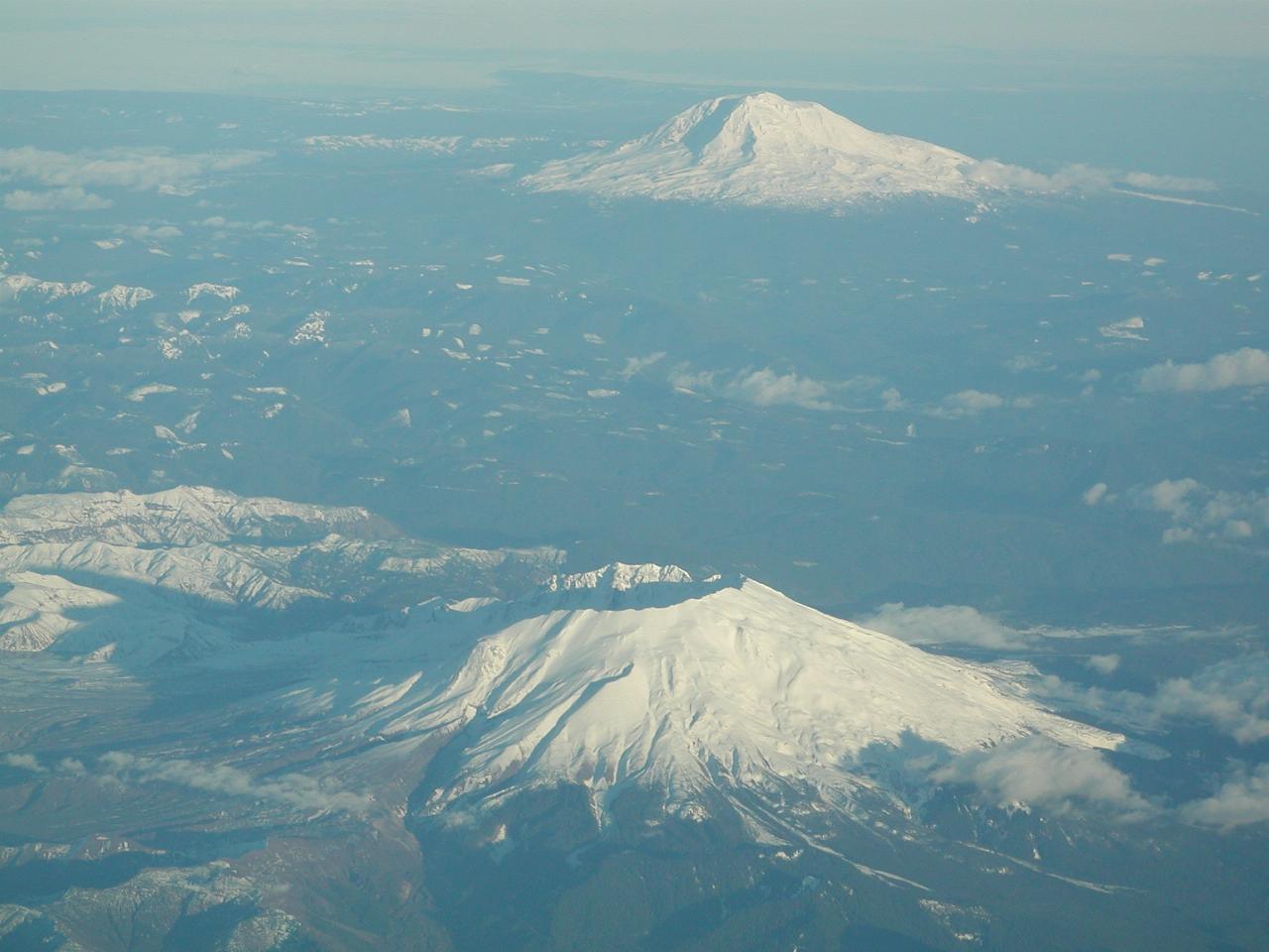 Mt. Adams (back) and Mt. St. Helens (WA)