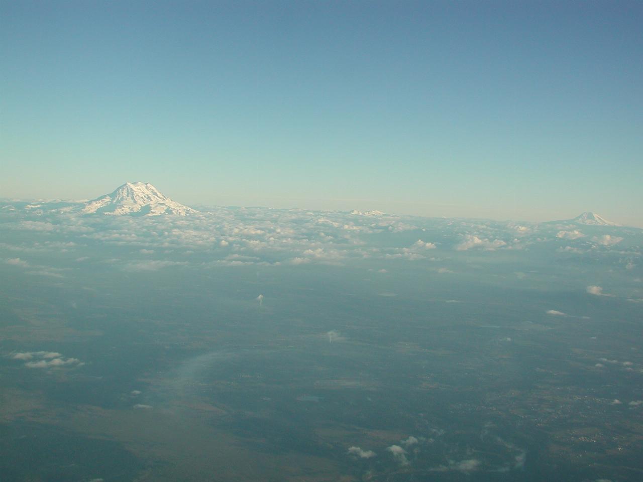 Mt. Rainier (left) and Mt. Adams (WA)