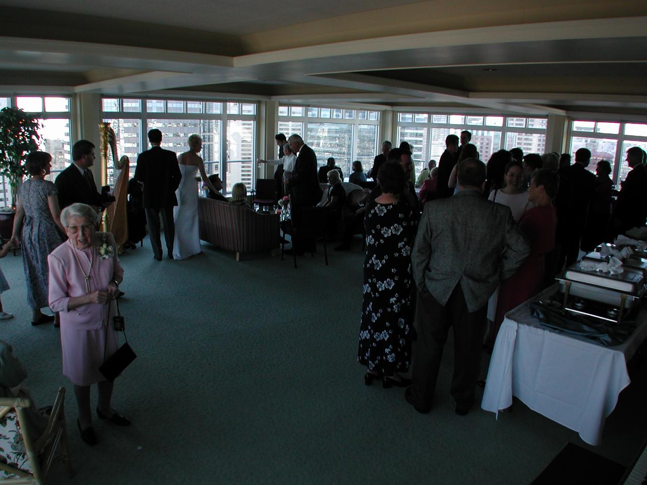 Guests at Bennett/McKinley wedding; Bill's mum Doris on left