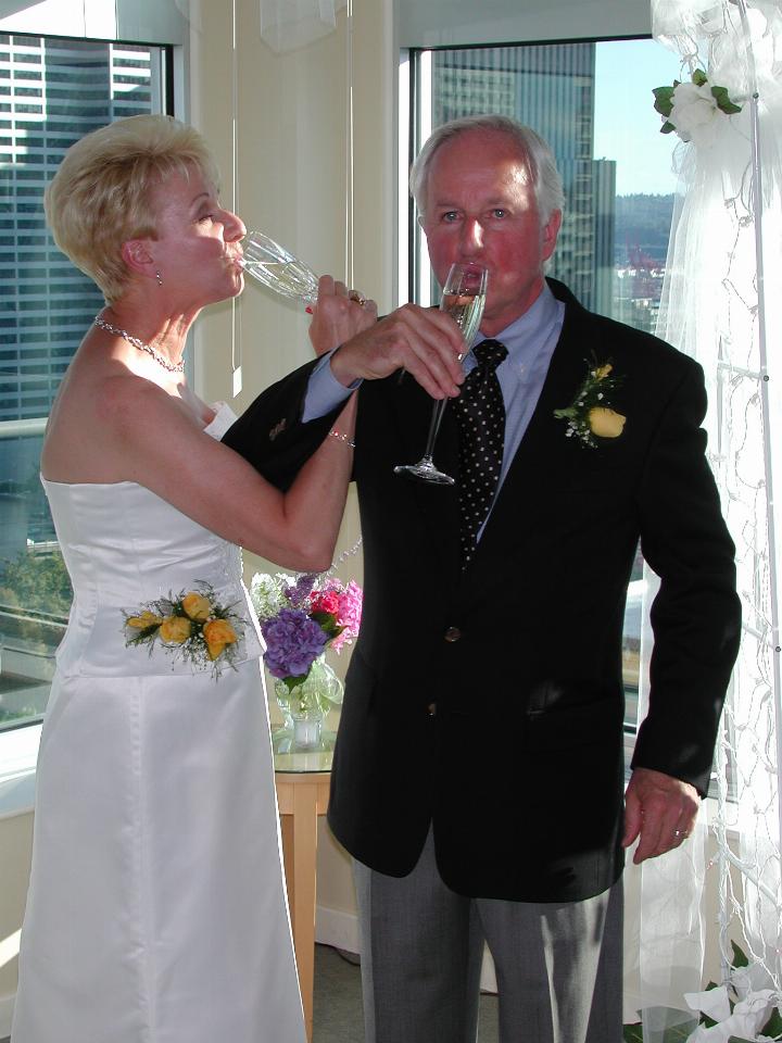 Toasting the newlyweds