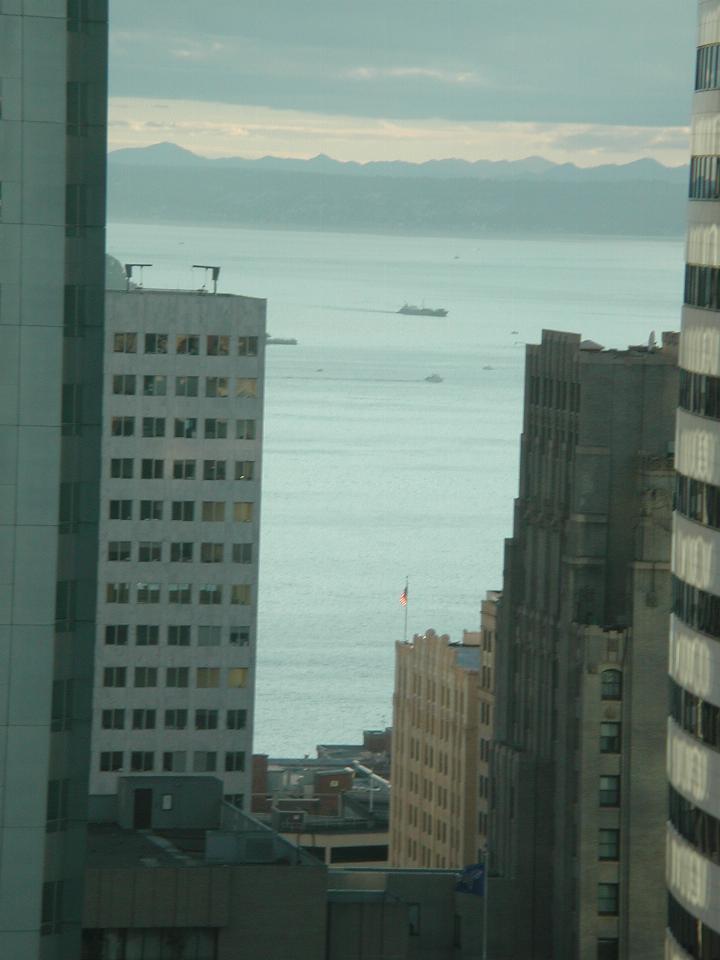 Looking west over Puget Sound towards the Olympic Mountains