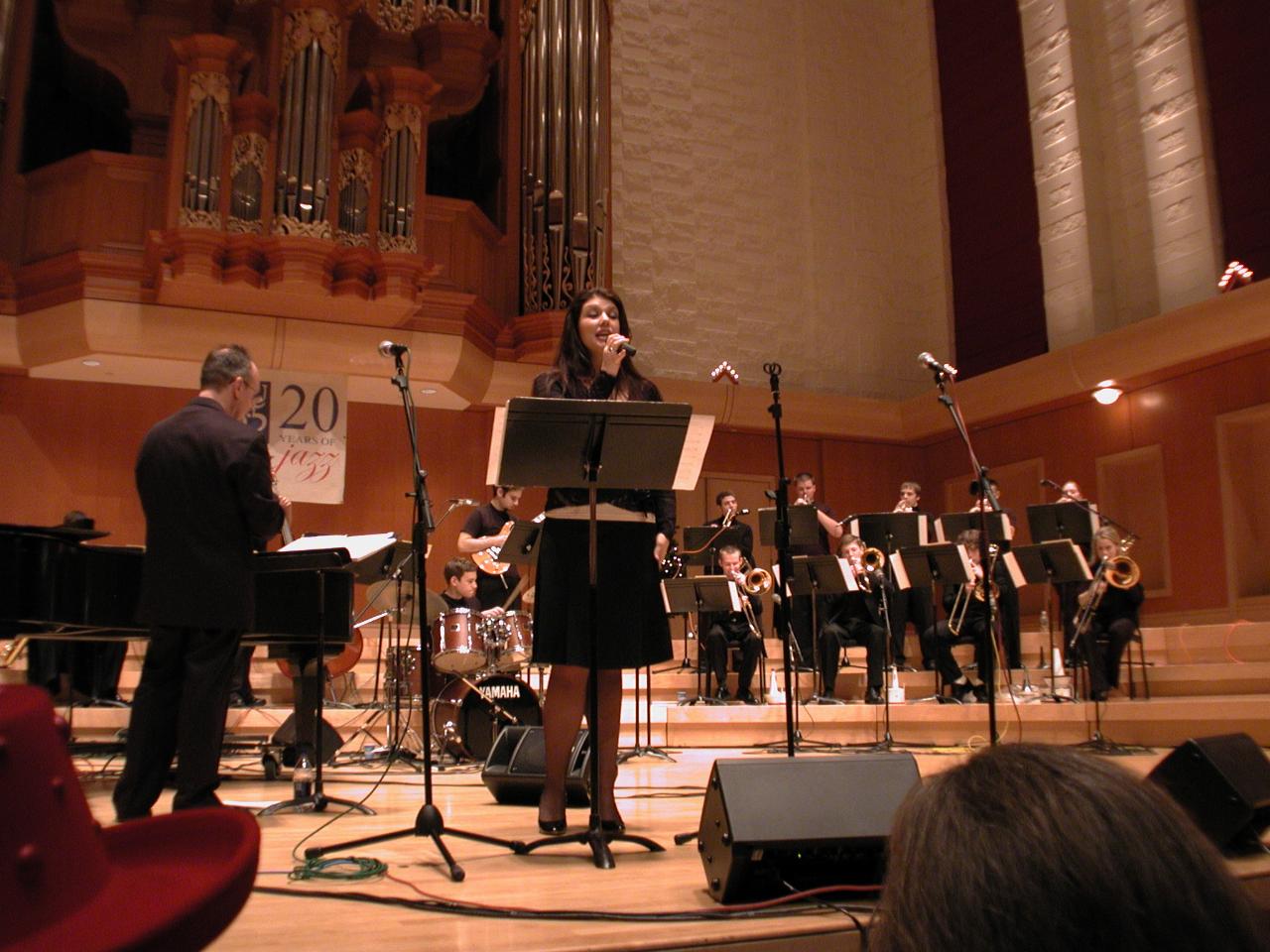 Jane Monheit performing with PLU Jazz Ensemble