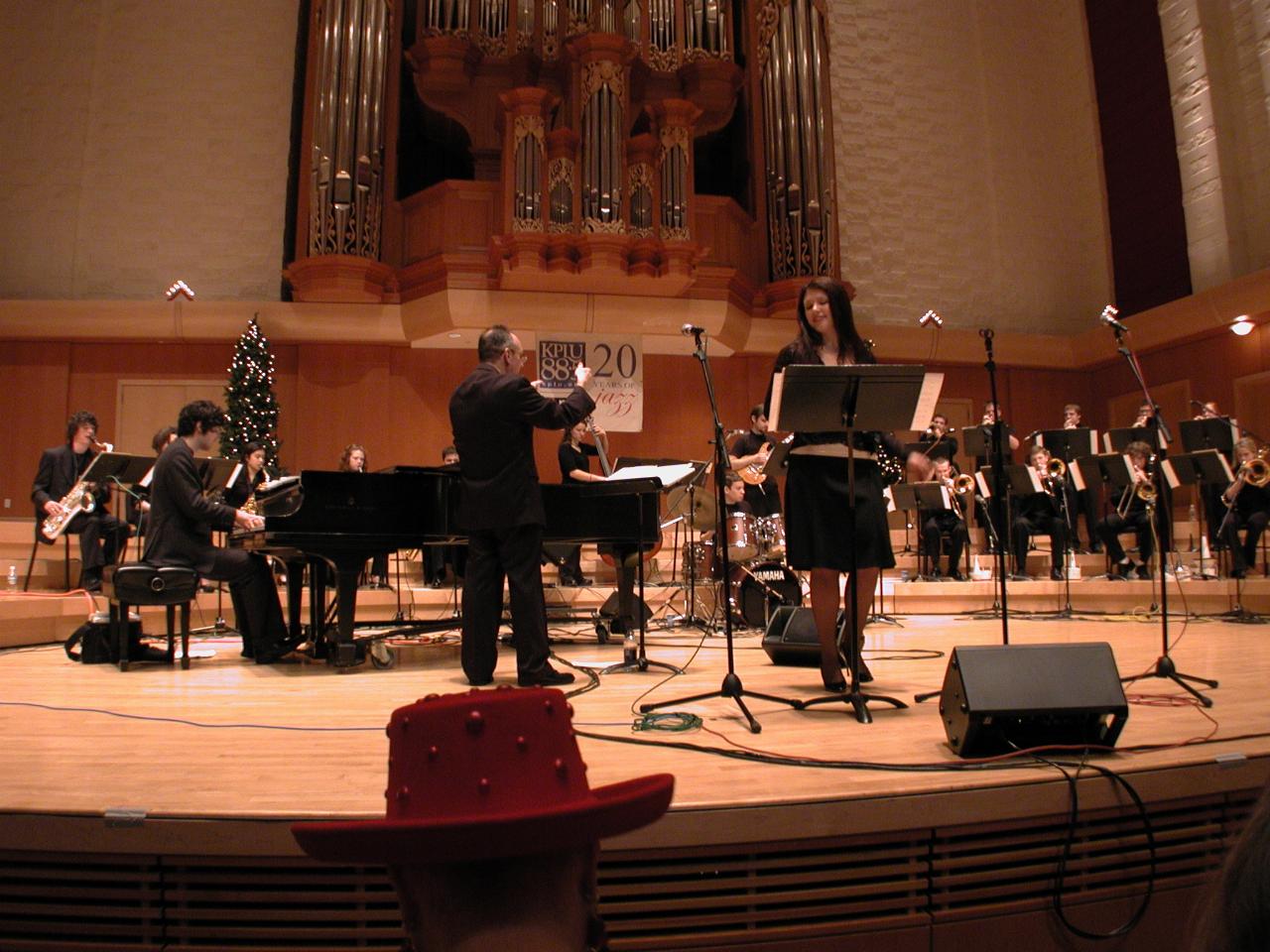 Jane Monheit performing with PLU Jazz Ensemble