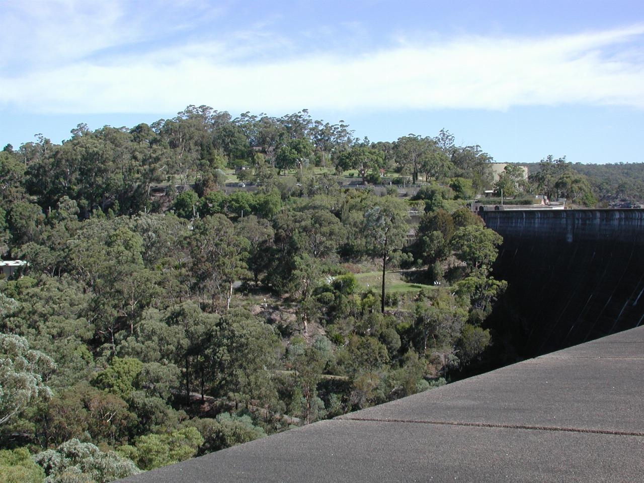 Looking along the wall to the visitor area