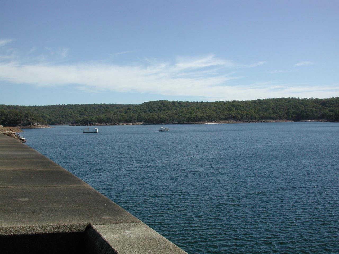 Looking upstream over the reservoir