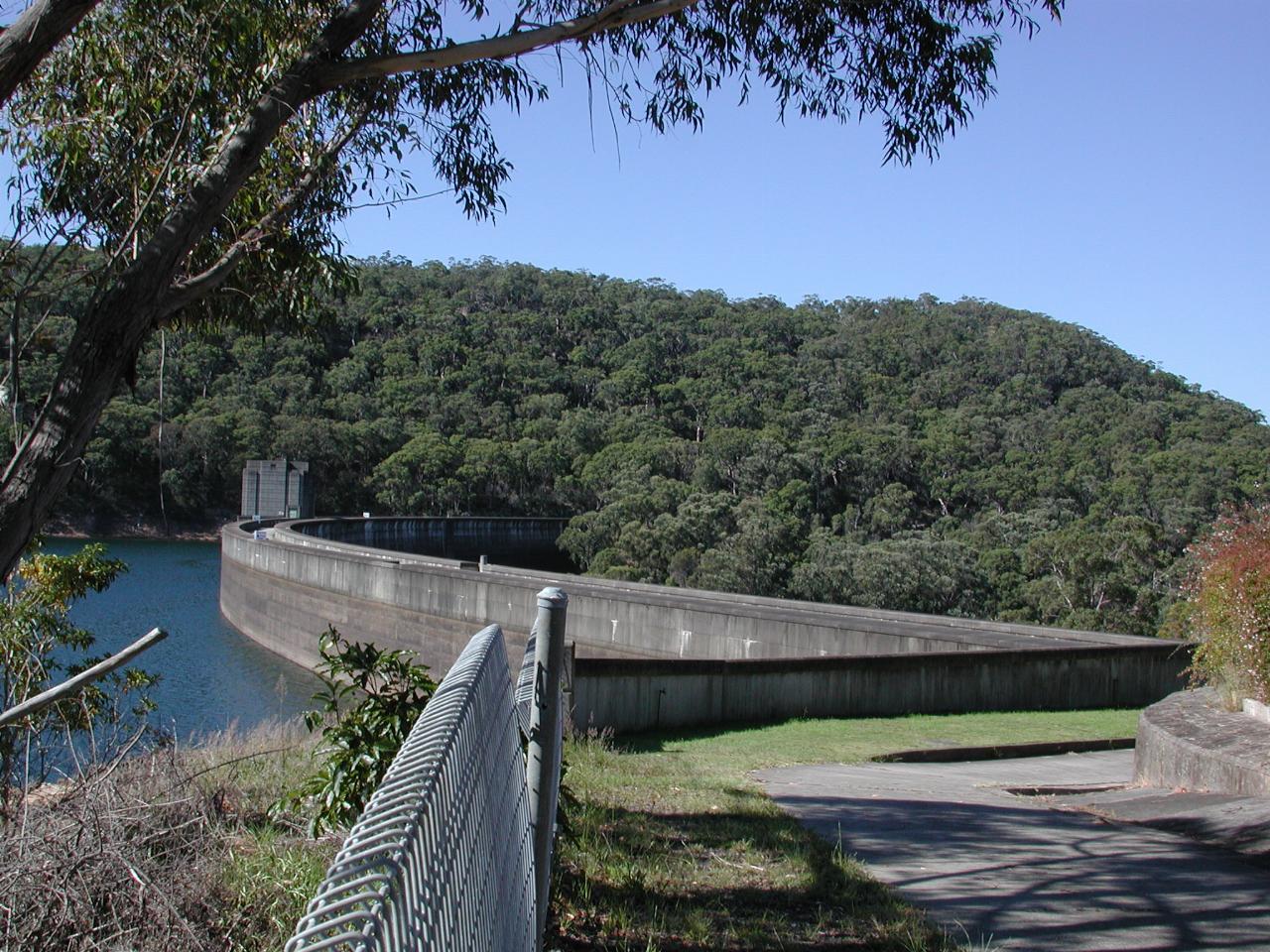 From visitor area, looking at rear of wall