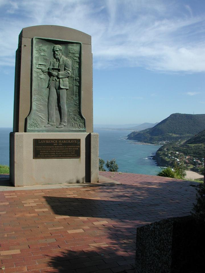 Lawrence Hargrave monument and Illawarra Escarpment