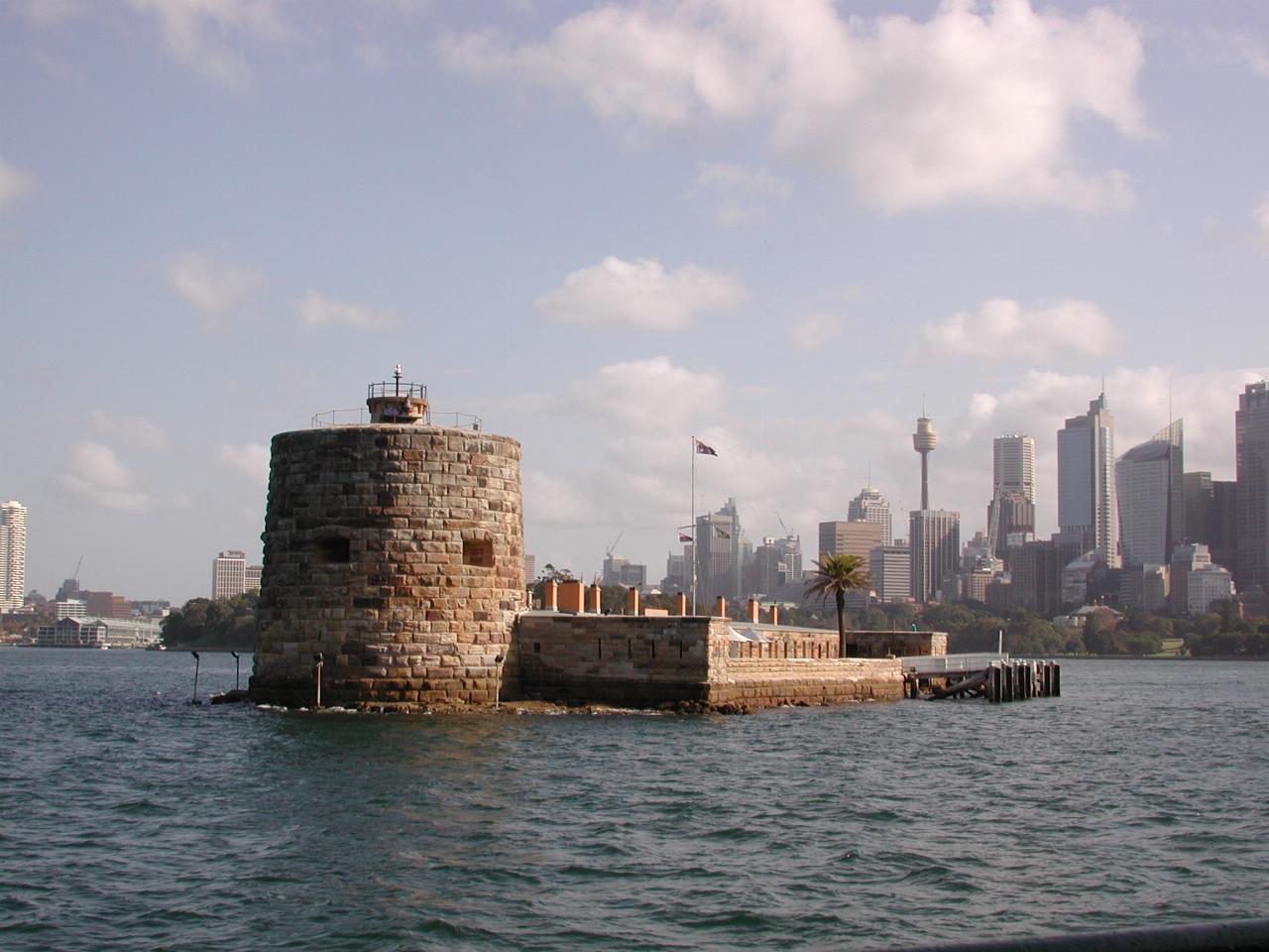 Fort Dennison and city skyline in the background