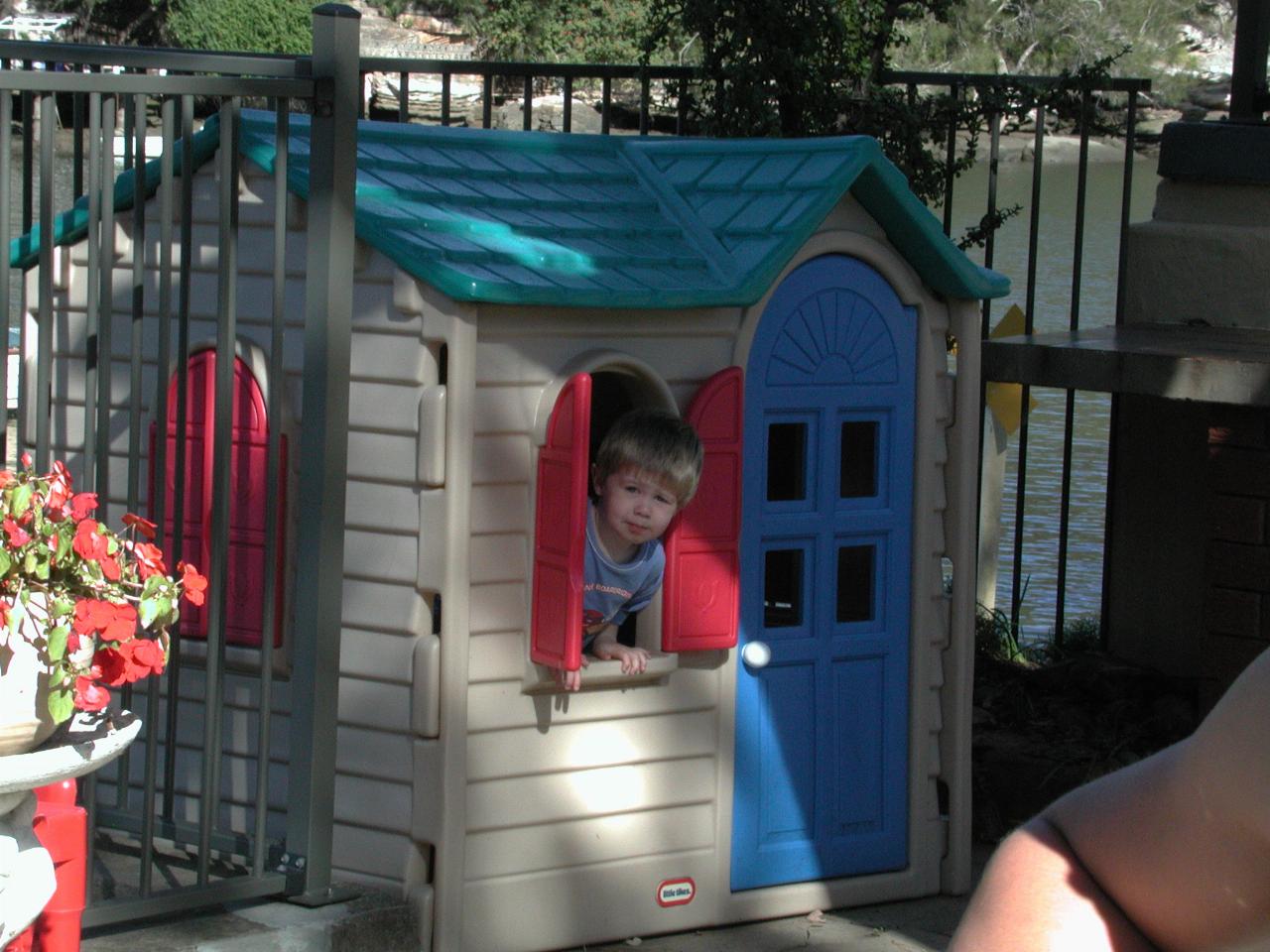 Jake and his cubby house at Woronora