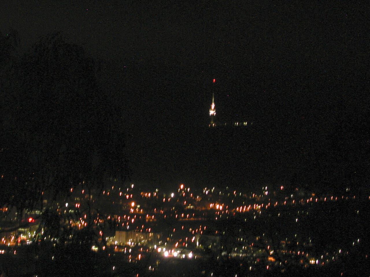 Various attempts at closer view of Black Mt. Tower, as seen from Mt. Ainslie