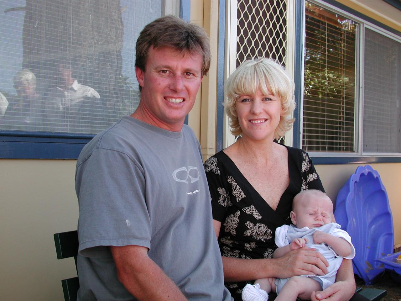 Cameron, Michelle and Flynn on Flynn's Baptism day