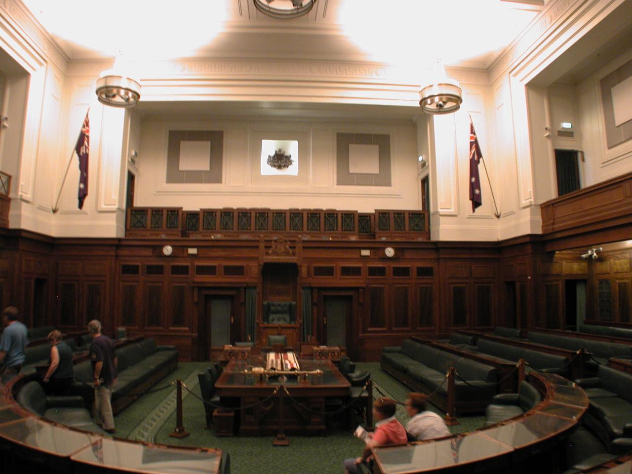 Wide angle view of the House of Representatives, Old Parliament House