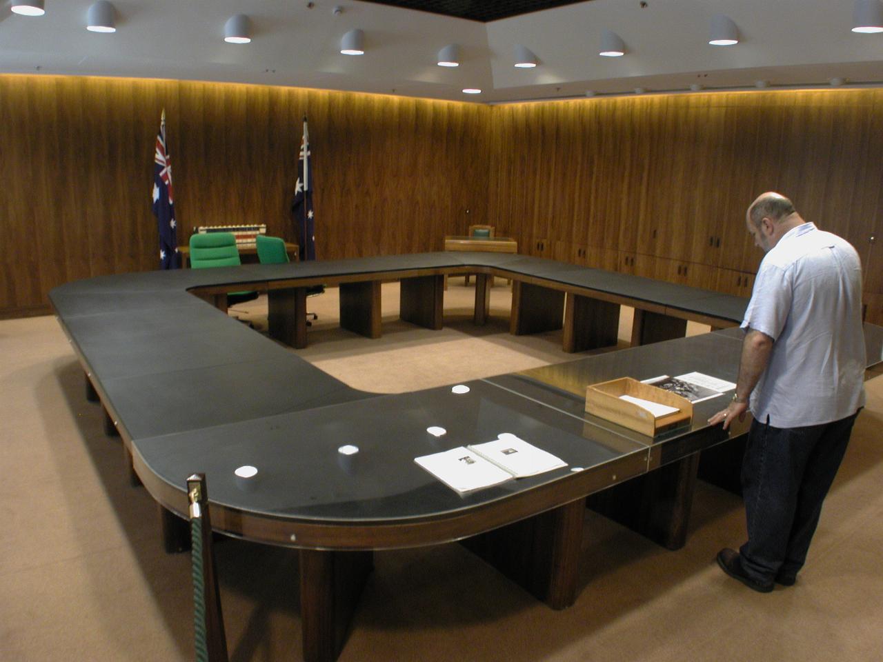 Peter Fyfe in the Cabinet Room, Old Parliament House