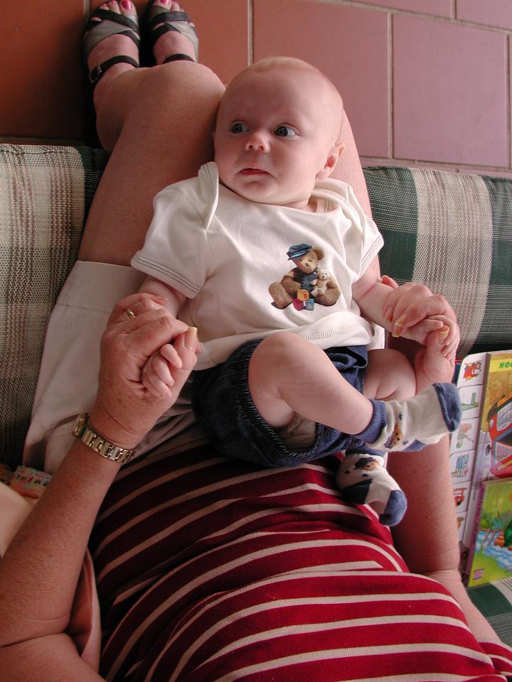 Flynn on Yvonne's lap during a visit to Illawong