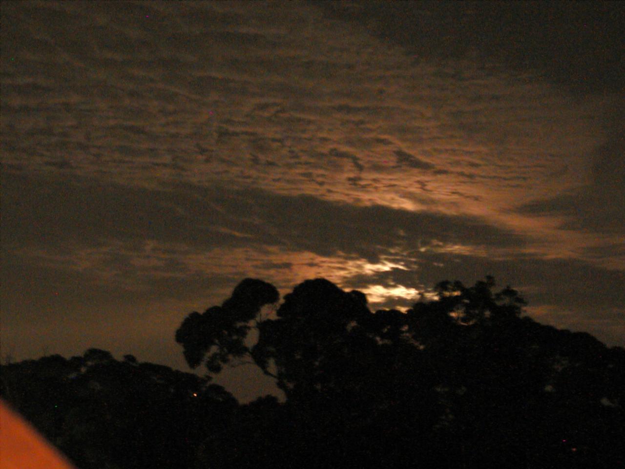 Moon shining through clouds from Illawong