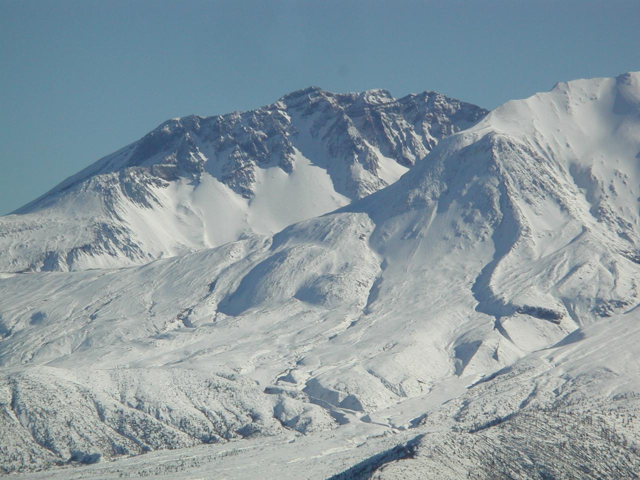 Mt. St. Helens crater (close up) from viewpoint before Coldwater Ridge Visitor Center