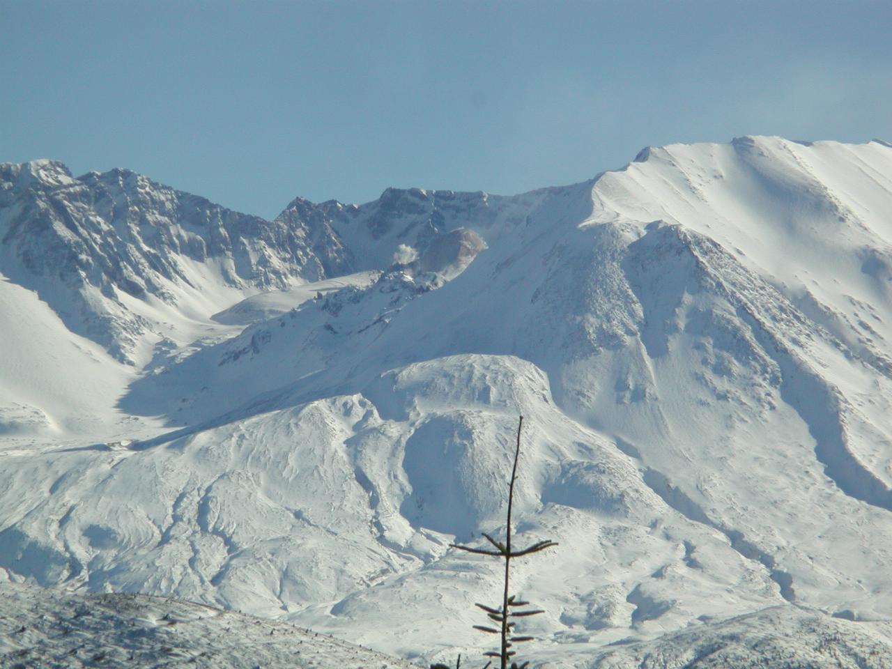 Close up of crater, showing (partially) the new lava dome