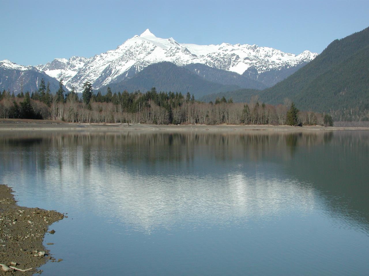 Mt. Shuksan from Baker Lake boat launch area