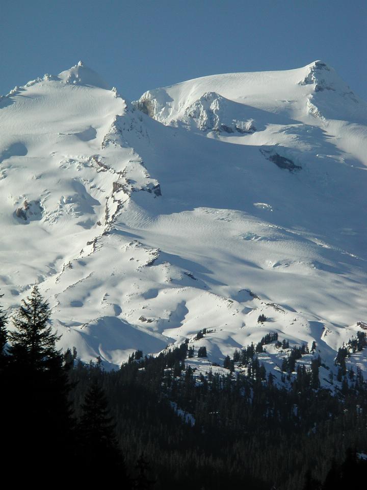 Mt. Baker seen from Boulder Creek bridge