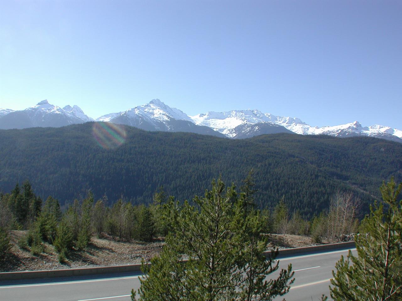 BC Hwy 99, north of Squamish, wide angle view