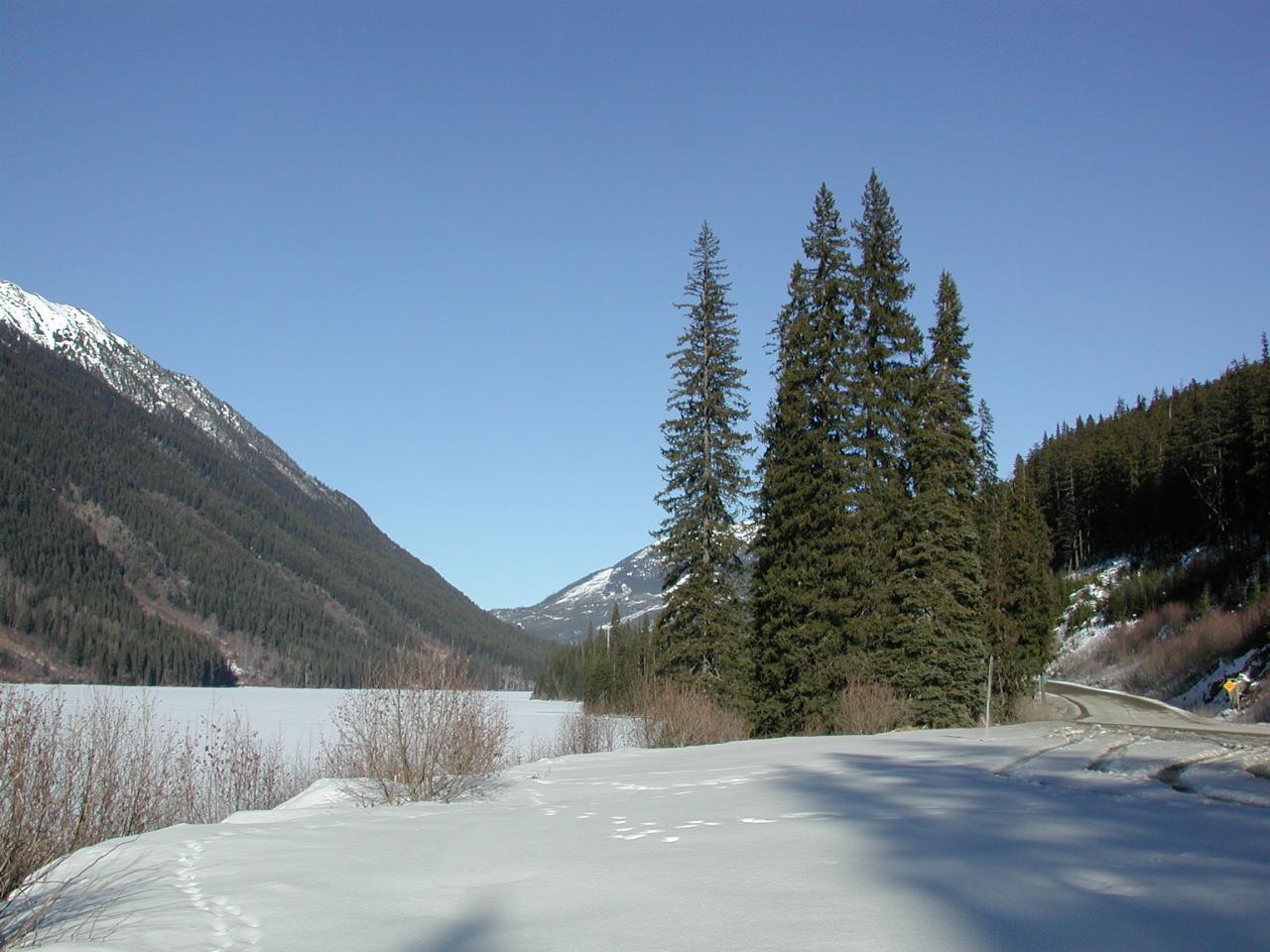 Probably Duffey Lake, frozen over, off BC Hwy 99, between Whistler and Lillooet