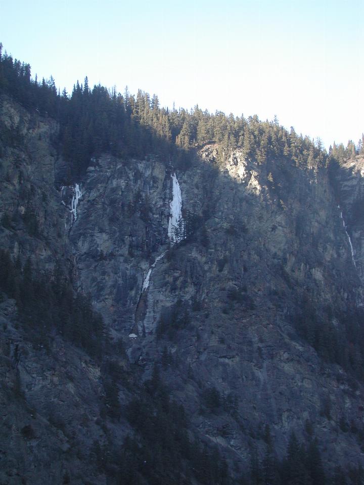 Frozen waterfall before Lillooet on BC Hwy 99