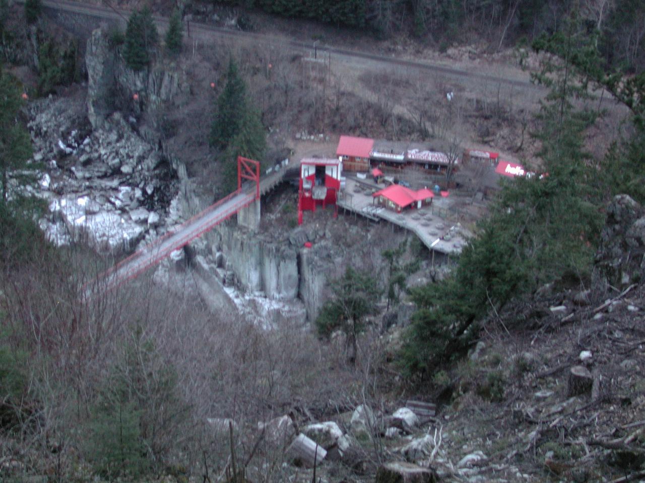 Tourist area accessible via cable car at Hell's Gate, Fraser River Valley, BC