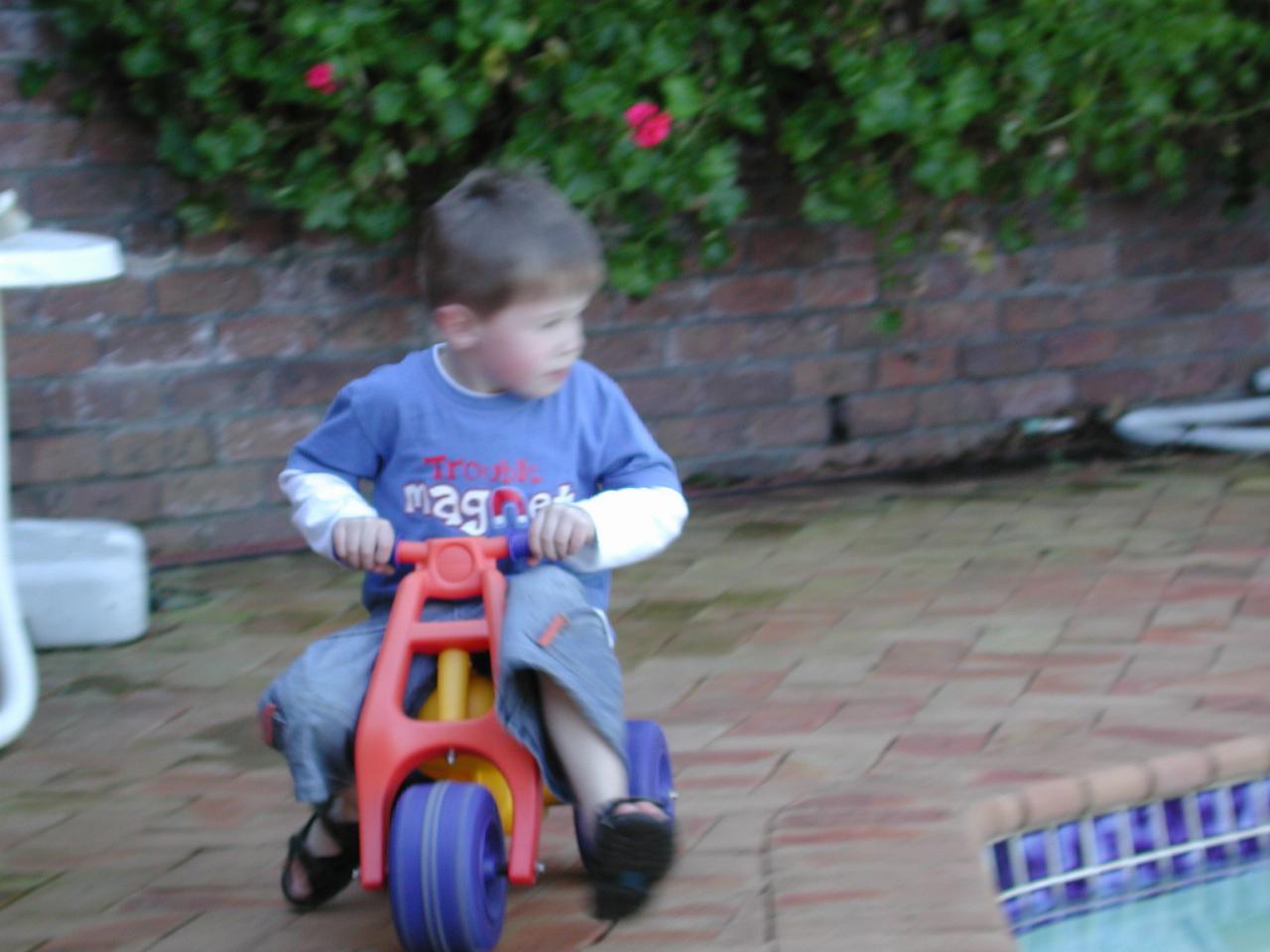 Jake riding trike