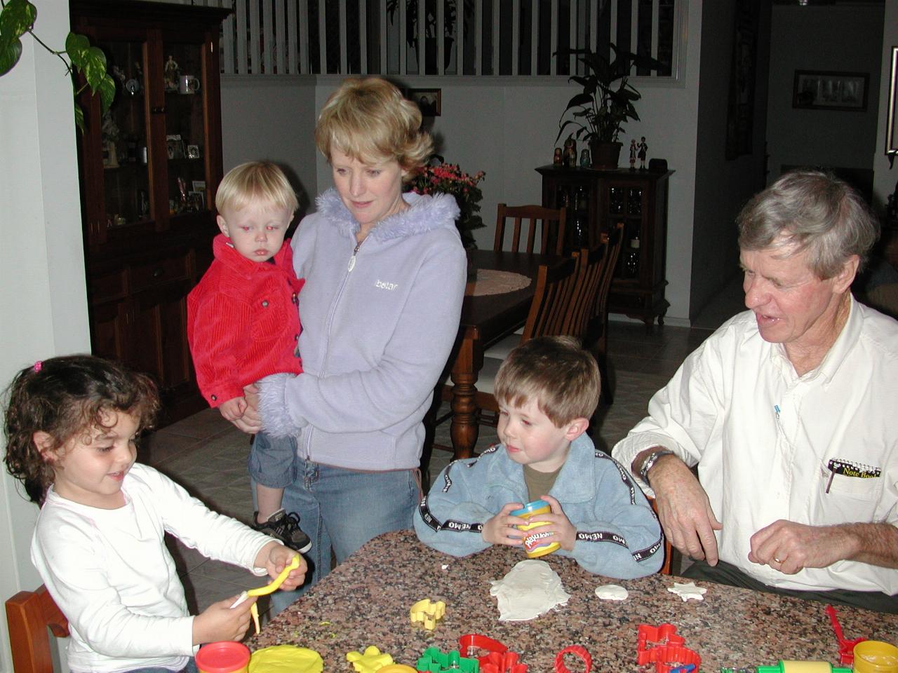 Youngsters with play-doh