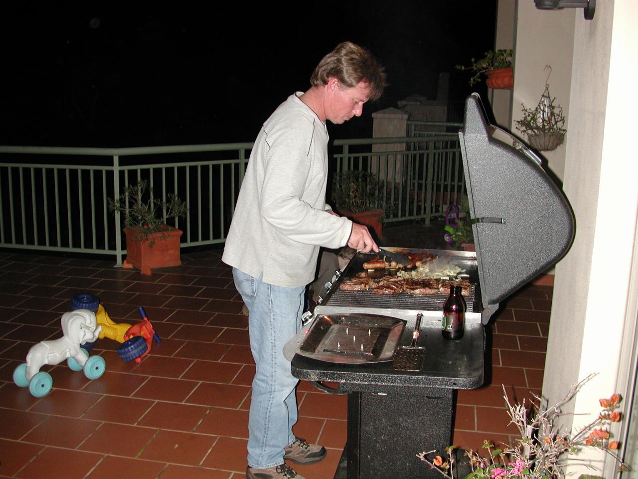 Cameron at barbeque