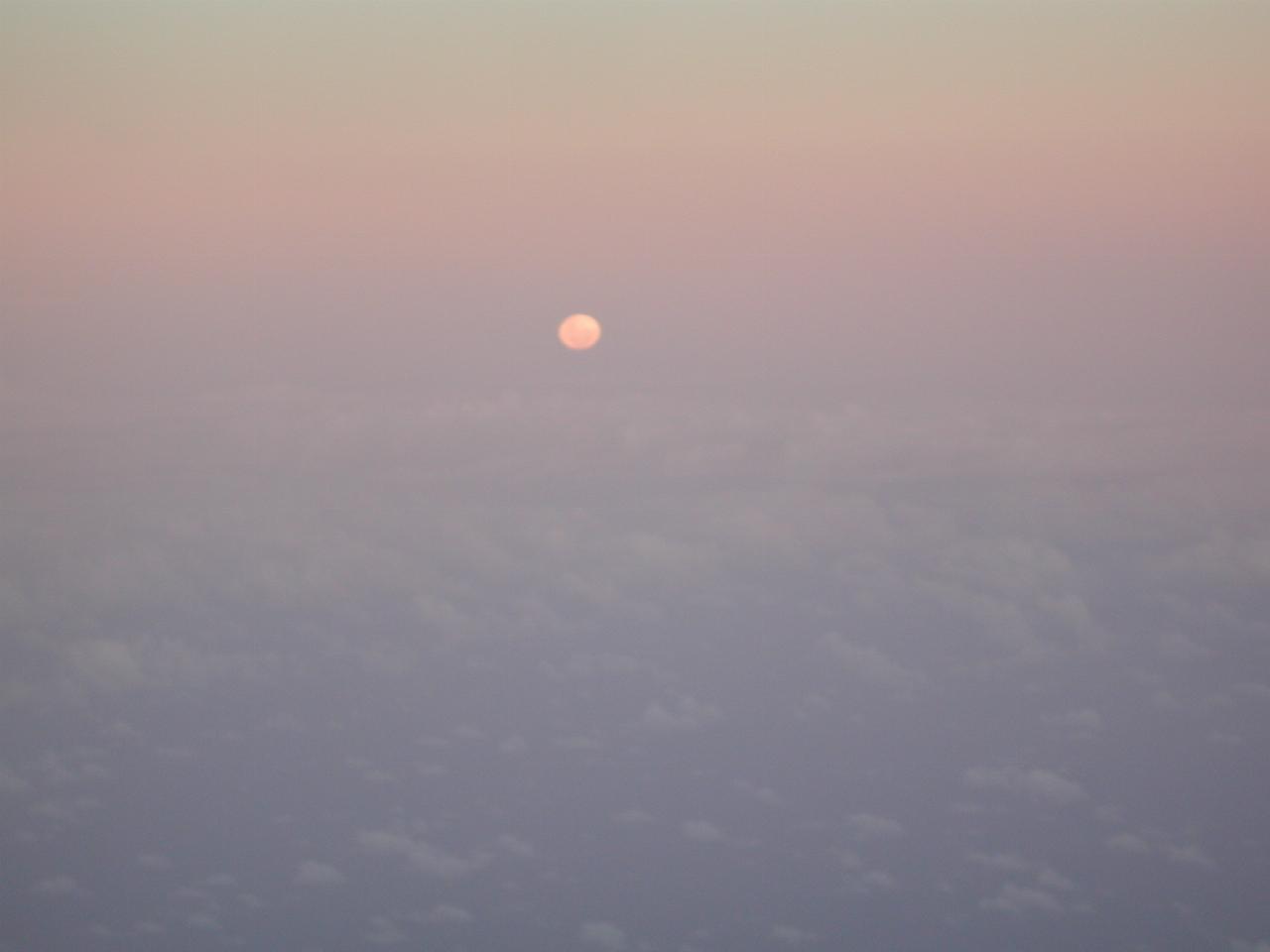 Moon from aircraft window