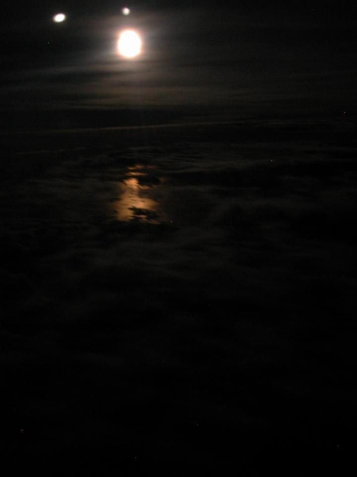 Moon shining on Pacific Ocean