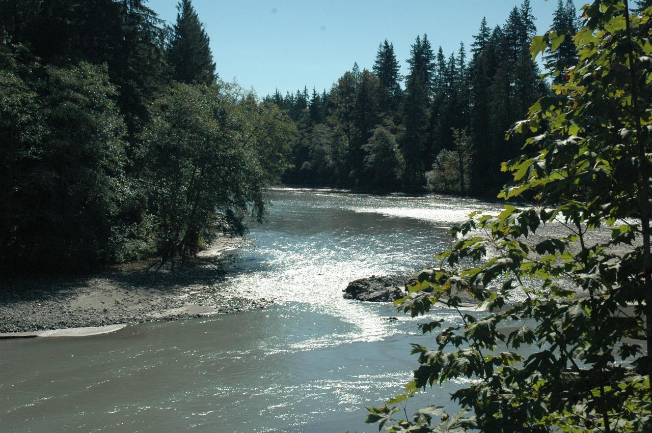 Sauk River at bridge on Concrete-Sauk Valley road, between Concrete and Darrington