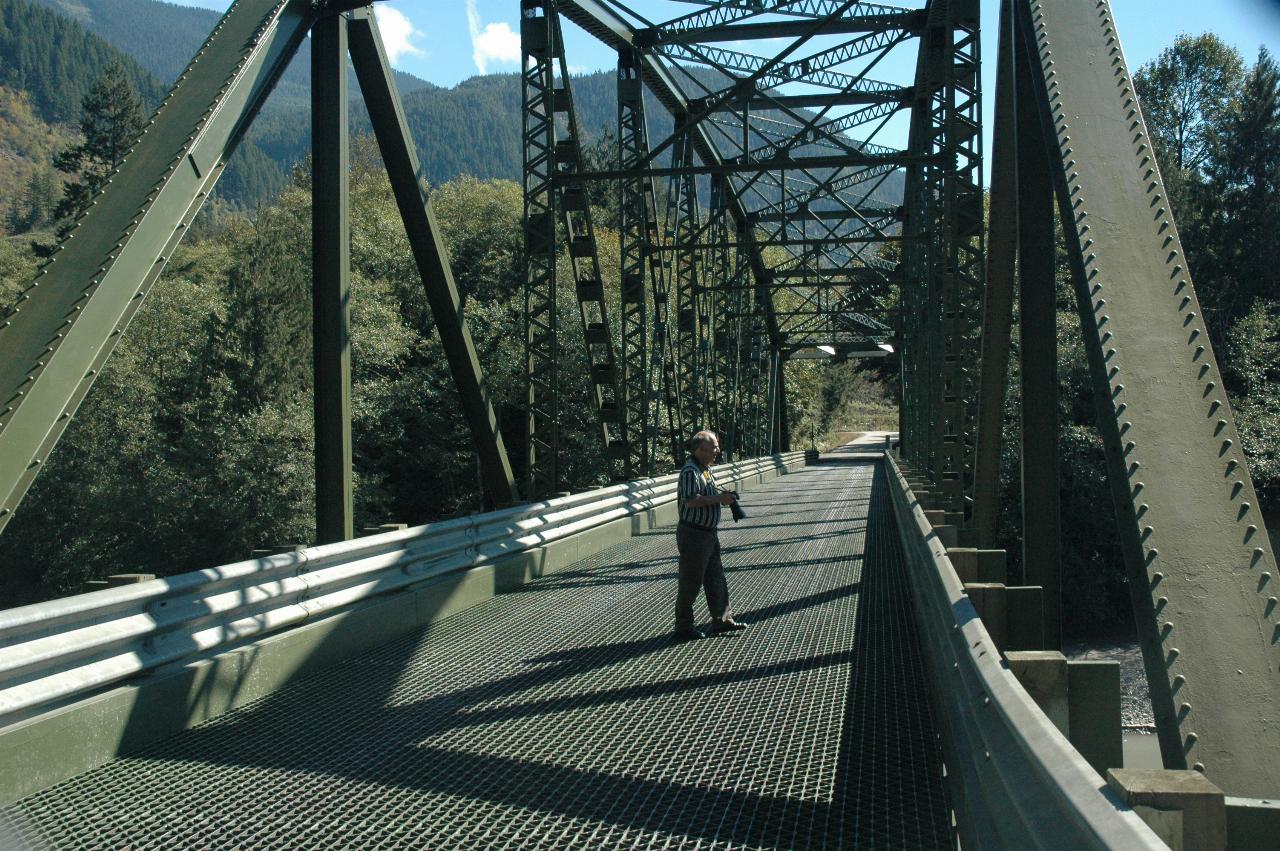 Rob Michael on Sauk River bridge on Concrete-Sauk Valley road, between Concrete and Darrington