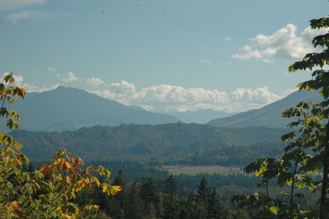 Looking towards Glacier Peak from above Concrete, WA