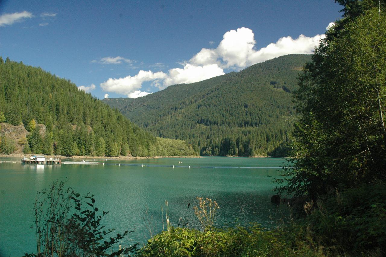 Upper Baker Dam on Baker River, as seen from near dam wall (just left)