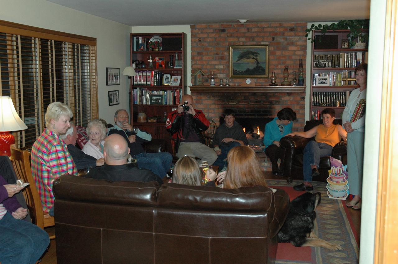 Getting ready to open the presents at Randy Coggeshell's 50th birthday party